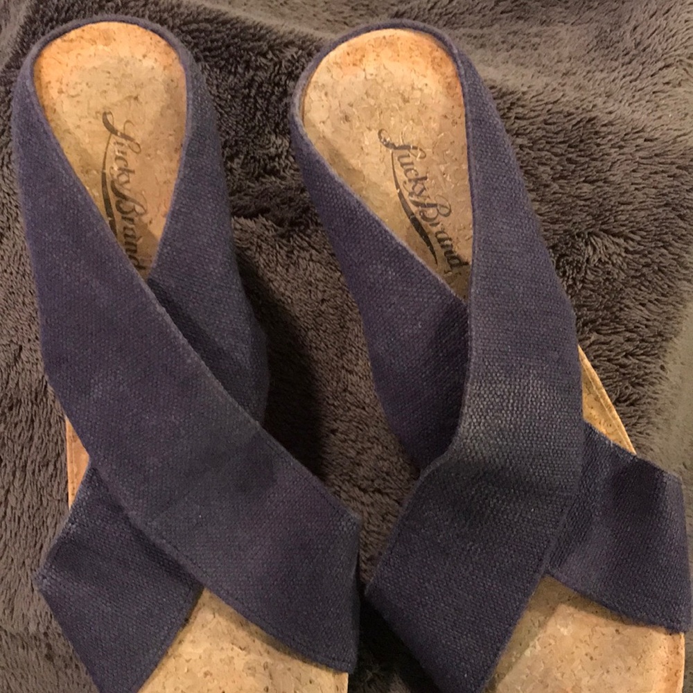 Lucky Brand Blue Corkscrew Wedges